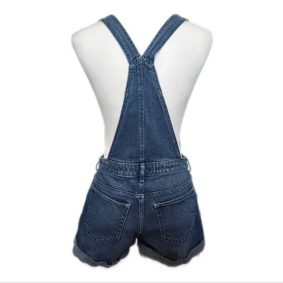 Hollister Blue Jean Shorts Overalls - Picture 4 of 7